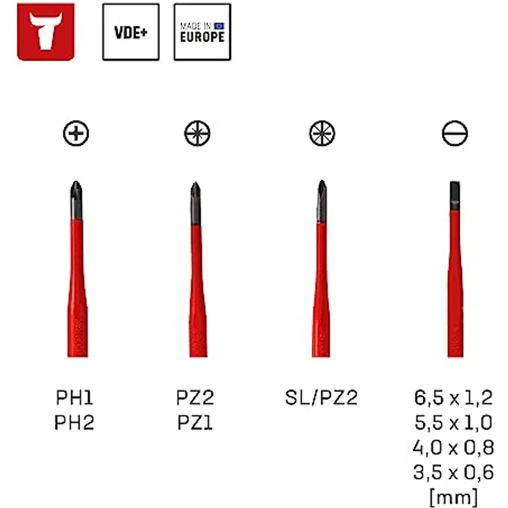 STIER Schraubendreher-Satz slimVDE+ 9-teilig 80-125 mm mit Schlitz Phillips Pozidriv PlusMinus-Pozidriv, Schwarz – Bild 2