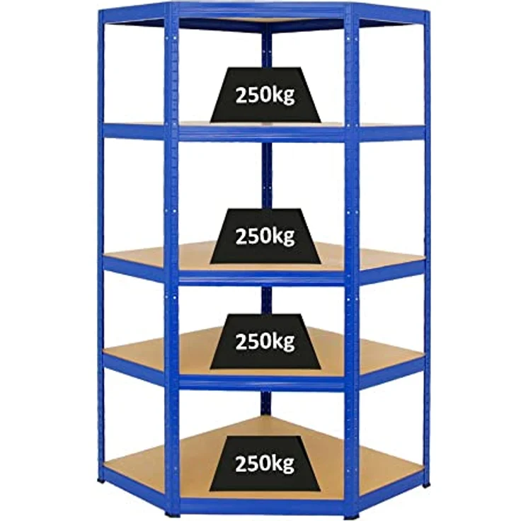 PROREGAL Eckregal Slim Elephant Blau HxBxT 180x90x45 cm Fachlast 250kg Schwerlastregal – Bild 1