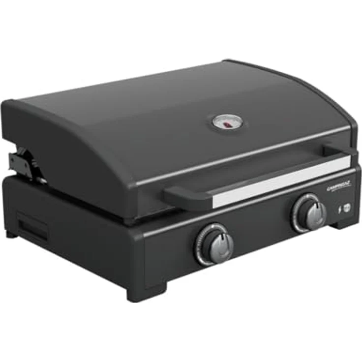 Campingaz Plancha Onyx 2, Gasgrill mit 2 Edelstahl-Brennern, 65 cm x 56 cm, schnellere Vorheizzeit, integriertes Thermometer, verbessertes Reinigungssystem – Bild 2