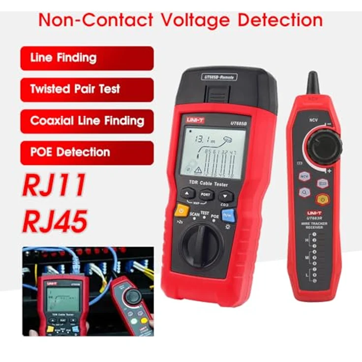 UNI-T TDR UT685B Netzwerkkabel-Tester, PoE-fähig, 2,8" LCD-Display, RJ45, RJ11, Messung bis 500 m – Bild 3