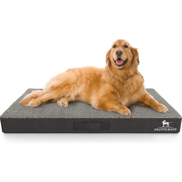 Knuffelwuff Hundematte Ellenie, Orthopädisch, Tragbar, Teddymaterial, Velours, Antirutschgewebe – Bild 1