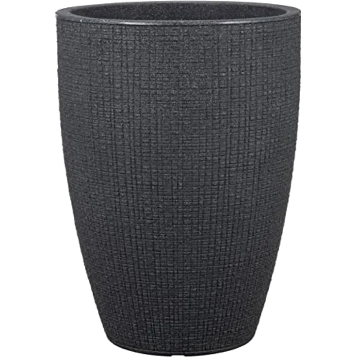 Scheurich Barceo High 54, Hochgefäß/Blumentopf/Pflanzenkübel, rund, Farbe: Stony Black, hergestellt mit recyceltem Kunststoff, 10 Jahre Garantie, für den Außenbereich