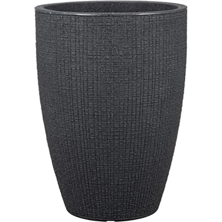 Scheurich Barceo High 54, Hochgefäß/Blumentopf/Pflanzenkübel, rund, Farbe: Stony Black, hergestellt mit recyceltem Kunststoff, 10 Jahre Garantie, für den Außenbereich – Bild 1
