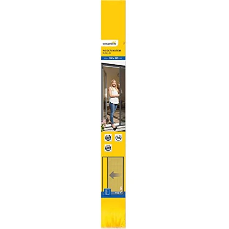 Schellenberg 70897 Balkontür Rollo, Insektenschutzrollo Tür, Fiberglasgewebe, individuell kürzbar, 160 x 225 cm, Anthrazit – Bild 4