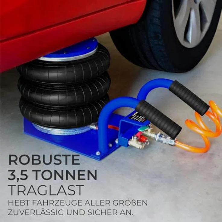 Monster Shop Pneumatischer Wagenheber 3,5T Kurzer Tragegriff 40cm Hubhöhe Rangierwagenheber, robust pulverbeschichteter Stahlrahmen – Bild 4