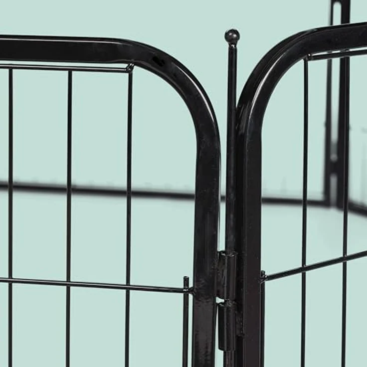 Relaxdays Welpenauslauf, Gehege für kleine Hunde und Haustiere, individuell anpassbar, inkl. Bodenpfosten für zusätzlichen Halt – Bild 6