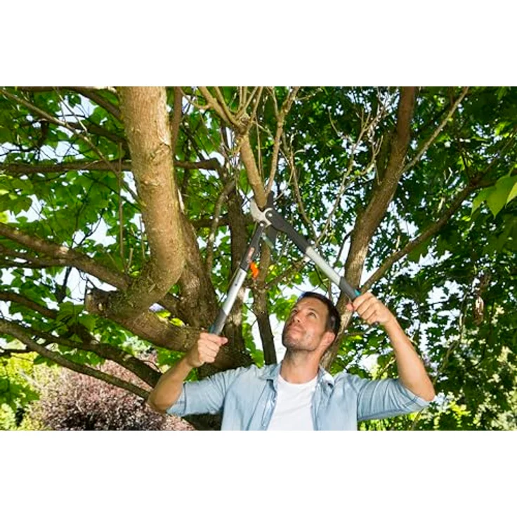 GARDENA Comfort Ratschen-Astschere SmartCut Baumschere mit Amboss-Schneidprinzip, max Ast- Durchmesser 45 mm, 59 cm Länge, mit 4-stufigem Ratschenmechanismus, ergonomische Griffe, Präzisionsmesser 8773-20 – Bild 5