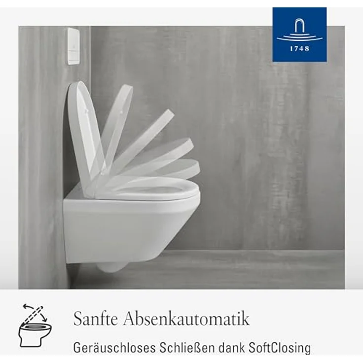 Villeroy & Boch Architectura WC-Sitz 445 x 374 x 59 mm, Duroplast mit SoftClosing und QuickRelease, Weiß Alpin – Bild 2