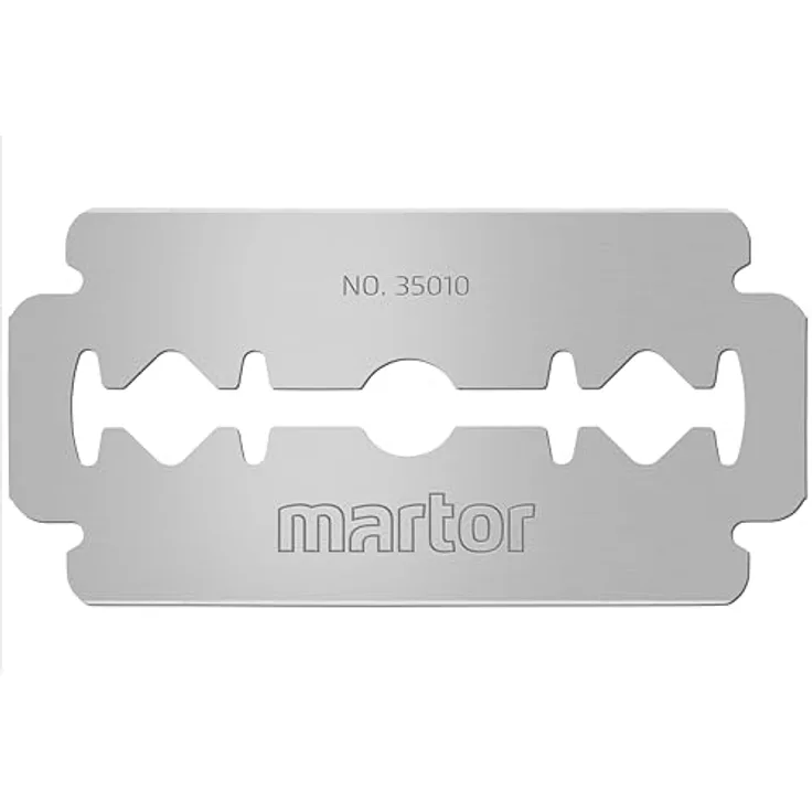 MARTOR 10 x Industrieklinge Nr. 35010, Sicherheitsmesser Ersatzklingen, 22 mm, 2-fach nutzbar, scharf, im Sicherheitsspender