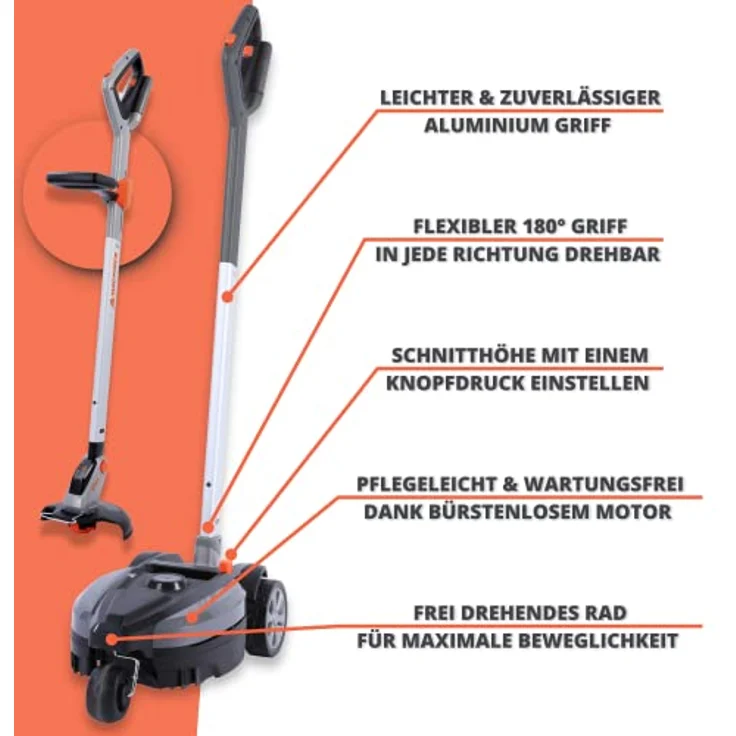 Yardforce Akku Rasenmäher 12 Volt | inkl. Trimmer und Akku 4.0 Ah – Bild 3