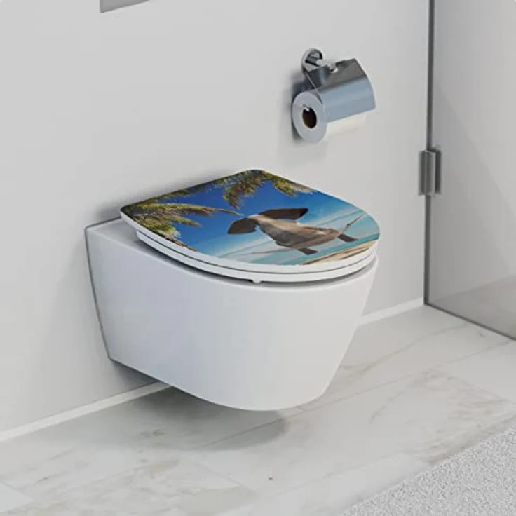 Schütte WC-Sitz Happy Elephant Duroplast mit Absenkautomatik, Schnellverschluss und hygienischer Oberfläche, einseitig bedruckt – Bild 2