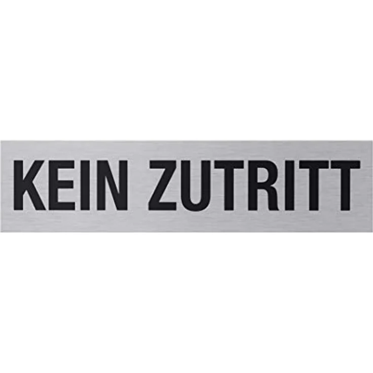 Metafranc Klebeschild "Kein Zutritt" - 160 x 40 mm - Aus Aluminium - In moderner Edelstahl-Optik - Selbstklebende Rückseite / Beschilderung / Infoschild / Verbotsschild / Zutrittsverbot / 507600 – Bild 1