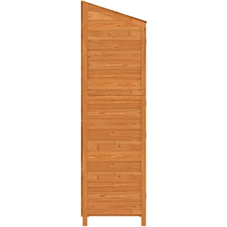 vidaXL Geräteschuppen Braun 102x52x174,5 cm Massivholz Tanne mit reichlich Stauraum – Bild 5