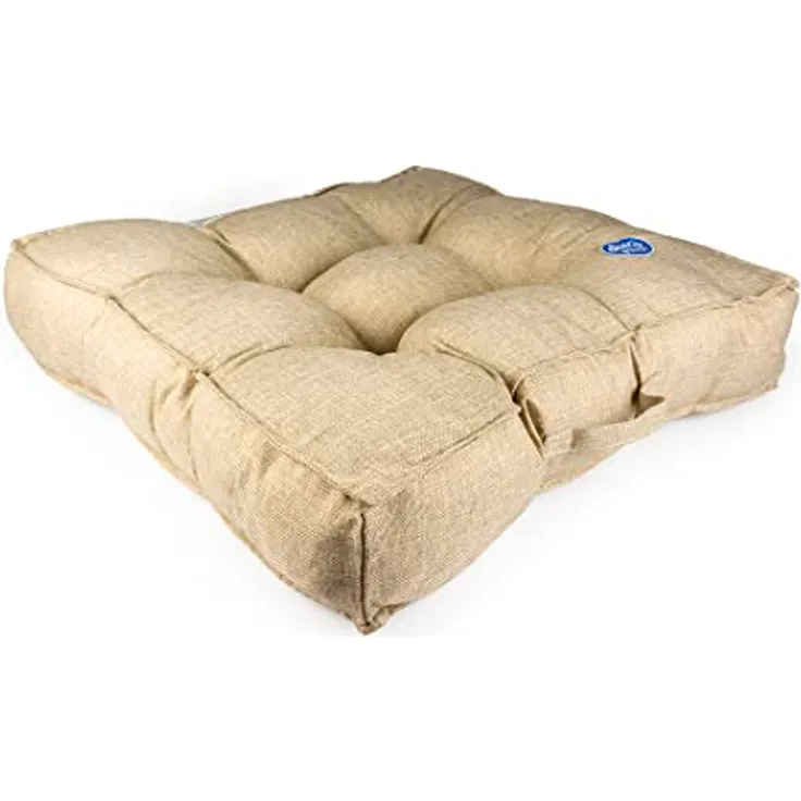 duvoplus Quadratisches Kissen, 72 x 72 x 18 cm, Beige, 100% Polyester, fest gepolstert (Füllung PP), maschinenwaschbar, mit Reißverschluss und Griff