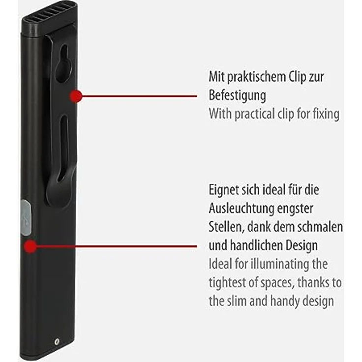 Brennenstuhl LED Akku Handleuchte PL 200 AC/LED Taschenlampe mit COB LED (200lm, inklusive USB C-Ladekabel, bis zu 12h Leuchtdauer, Inspektionsleuchte COB mit Magnet und Clip) – Bild 4