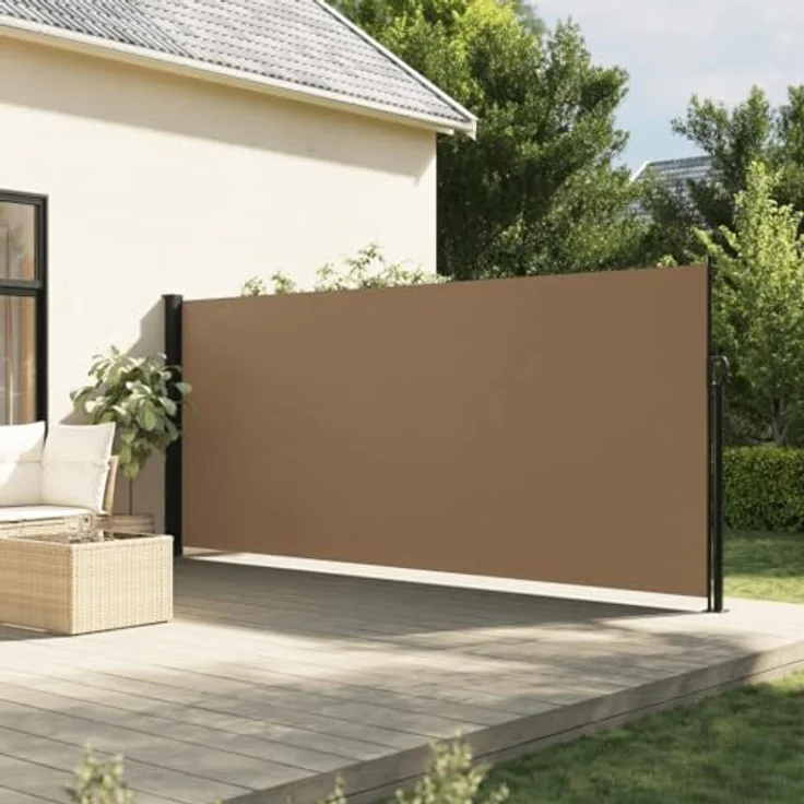 vidaXL Seitenmarkise, Sichtschutz Ausziehbar, Windschutz Sonnenschutz für Garten Balkon Terrasse, Seitenrollo Seitenwandmarkise, Taupe 170x300cm – Bild 2