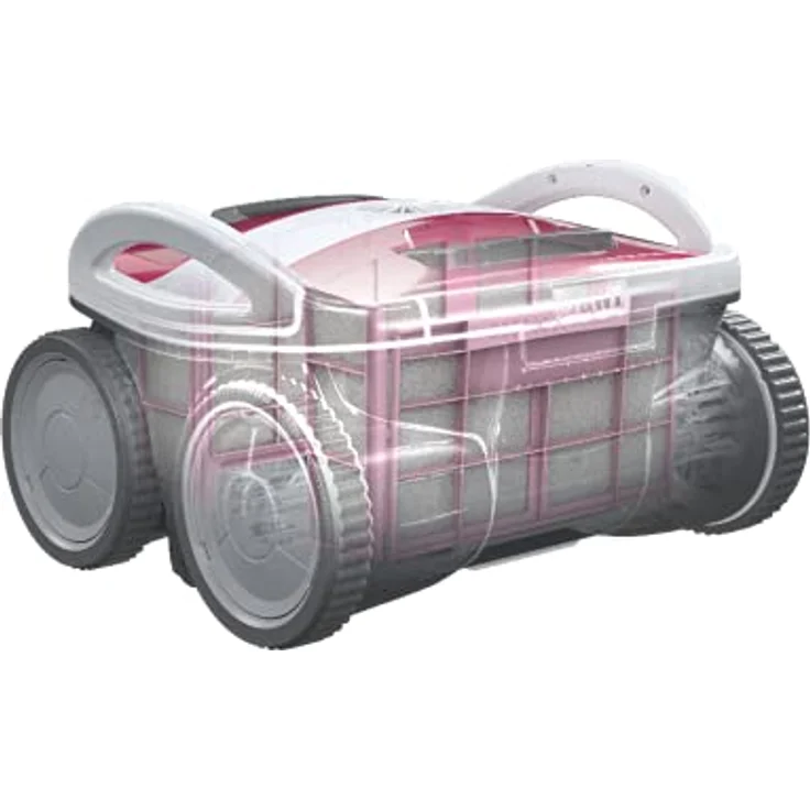 BWT Pool Roboter B100, automatischer Poolreiniger für Pools bis 60 m², grau/pink/weiß, 130 W, Kabellänge 16 m – Bild 2