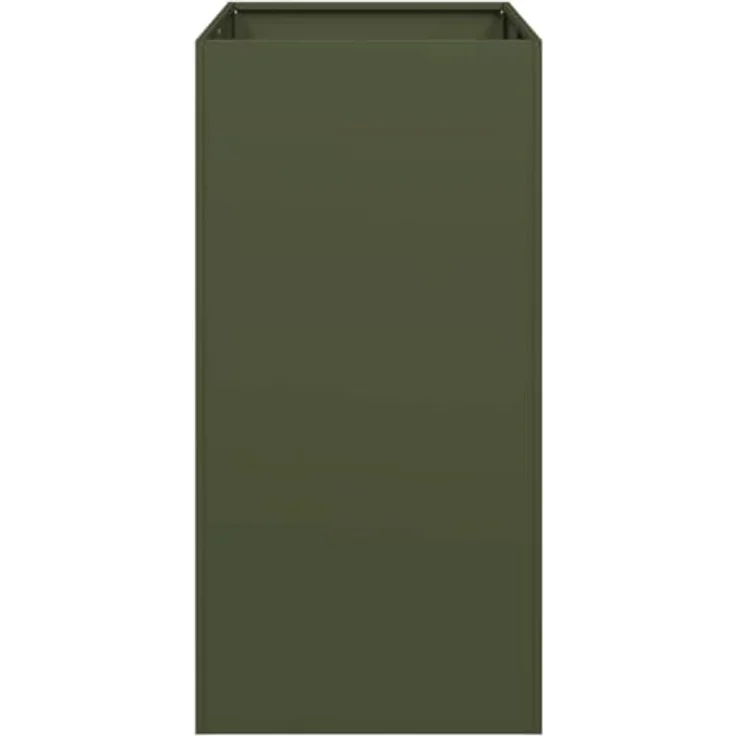 vidaXL Pflanzgefäß Olivgrün 40x80x80 cm Stahl, Hochbeet mit viel Platz und erhöhter Stabilität – Bild 5