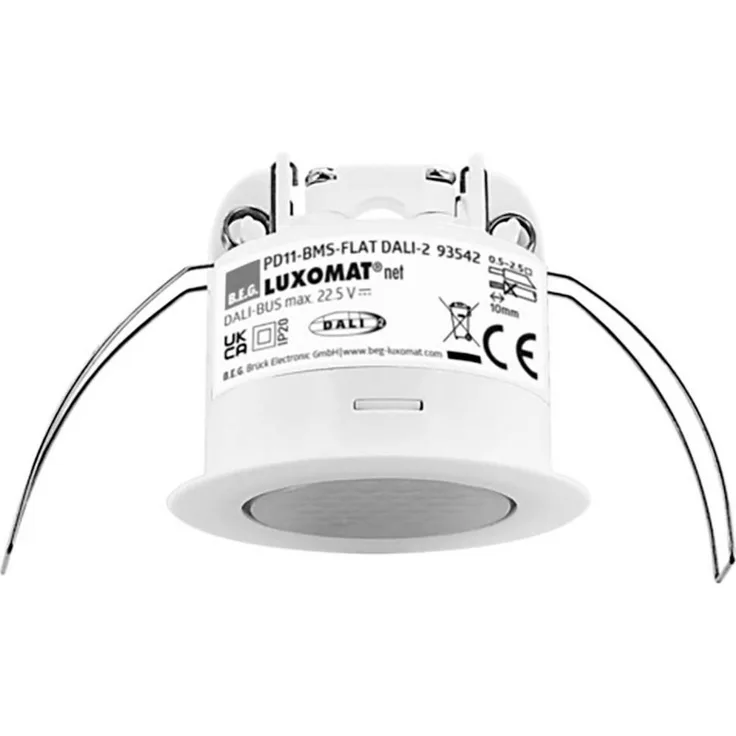 RIDI 0209501 Bewegungs- und Helligkeitssensor, DALI-2 Sensor für Deckeneinbau, weiß, Erfassungsbereich 63 m²