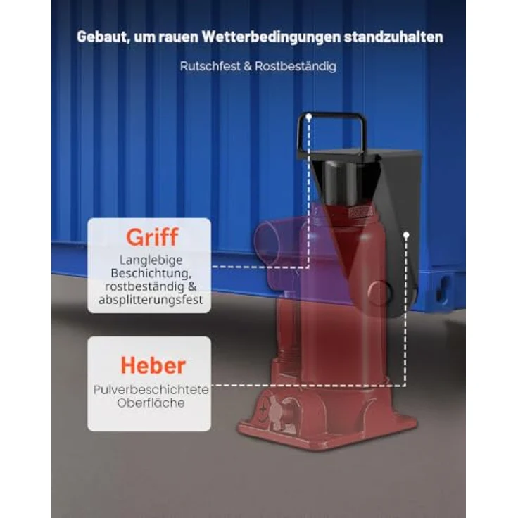 VEVOR Wagenheber für Versandbehälter, U-förmiger Griff, 5,6 T, wetterfest für Schifffahrt und Logistik, 1er-Pack – Bild 4