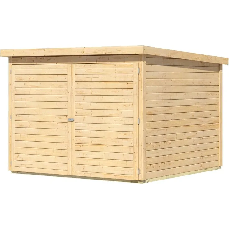 Karibu Fahrradgarage 4, Holztechnik Nordische Fichte, terragrau, für 4 Fahrräder geeignet