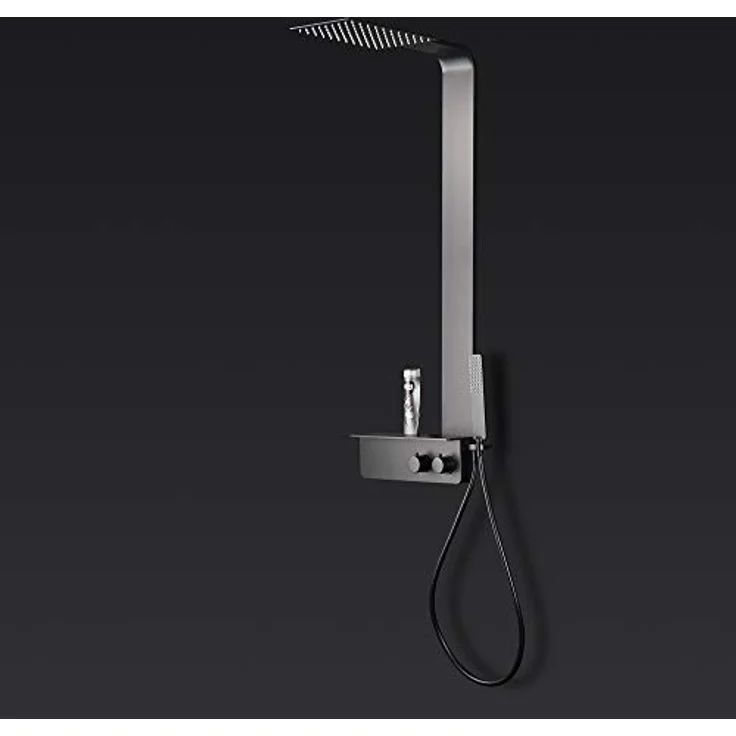 Bernstein Duschsystem NT038 Pro, Edelstahl Thermostat, Schwarz Matt – Bild 3