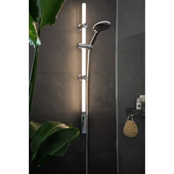 WENKO Stangenbrause-Set Duschstange mit LED-Beleuchtung, 3 tlg., mit Duschkopf und Duschschlauch, inkl. wiederaufladbarer Einheit, Warm-Weiß und 12 dimmbare Farben – Bild 3