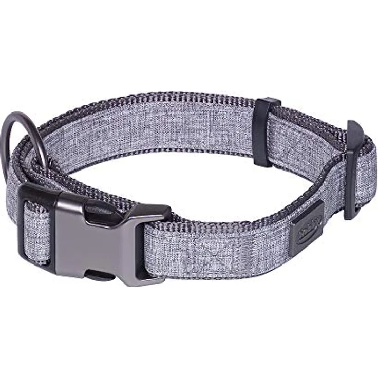 Nobby Halsband Linen Deluxe, grau L: 28-40 cm, B: 20 mm, 1 Stück