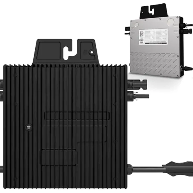 VENDOMNIA BENY BYM800 800 W Micro-Wechselrichter Drosselbar für Solarmodule, Microinverter Inverter für Mini-PV Plug & Play Balkonkraftwerk, Mikrowechselrichter, Solar, IP67 wasser- und staubdicht, drosselbar auf 600 Watt, silber