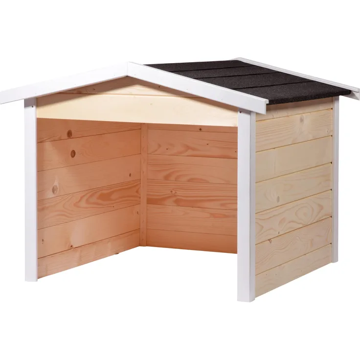 dobar Mähroboter-Garage, Holz, natur, Automower-Unterstand mit Bitumendach