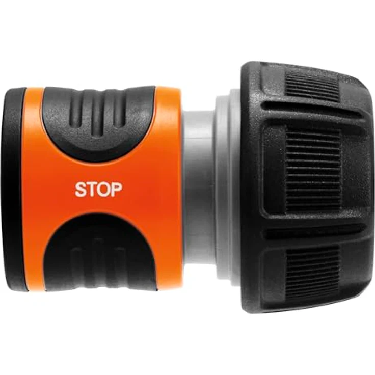 GARDENA Wasserstop 19 mm (3-4 Zoll): Steckverbinder mit Aquastop, für Schlauchende, Powergrip, gerillte Griffmulden, simpler Wechsel, verpackt (18214-20) Bewässerungszubehör – Bild 2