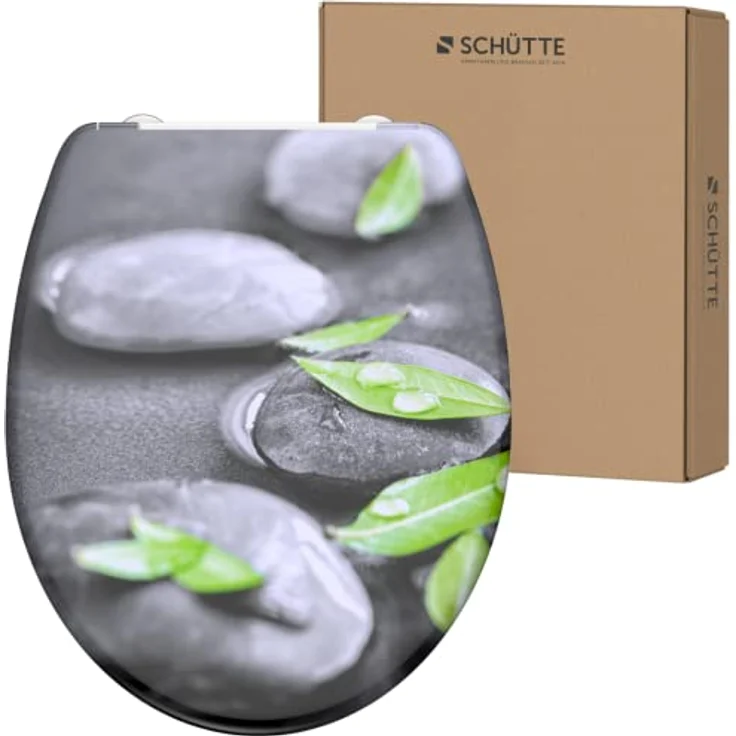 Schütte WC-Sitz Duroplast Stone, doppelte Absenkautomatik und Schnellverschluss, bruchsicher und kratzfest – Bild 1