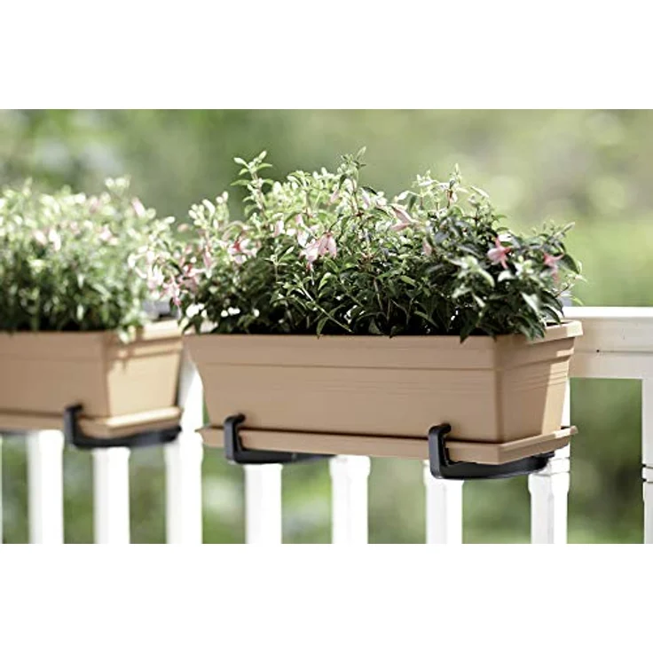 elho Green Basics Balkon Untersetzer Geländertopf 40cm - Lebhaft Schwarz – Bild 3