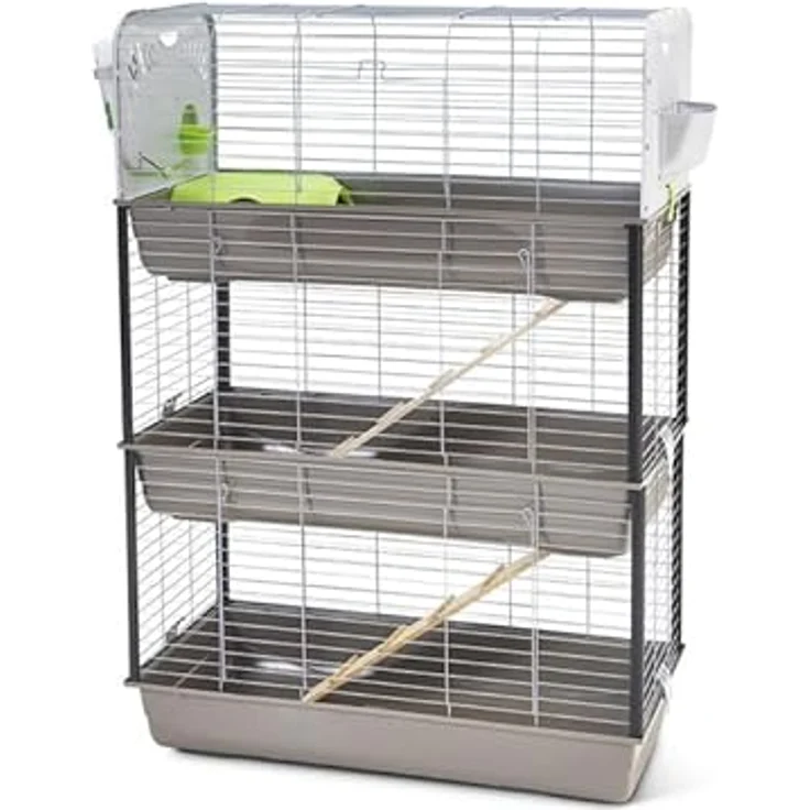 Savic Caesar 3 Dreifach Knock Down, faltbares Gehege mit Plastikzubehör und Holzleitern, 100 x 50 x H 143 cm, in verschiedenen Farben – Bild 4