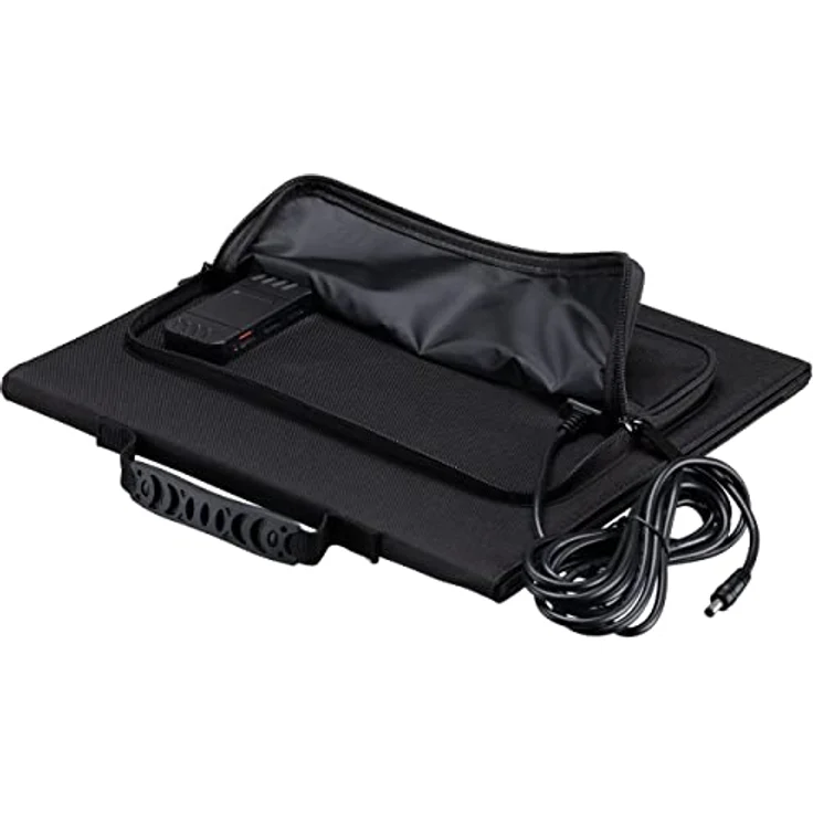 Bresser Mobiles Solarpanel 40W, staub- und wasserabweisend, 3x USB-Ausgänge für Smartphones & Tablets, schwarz – Bild 7