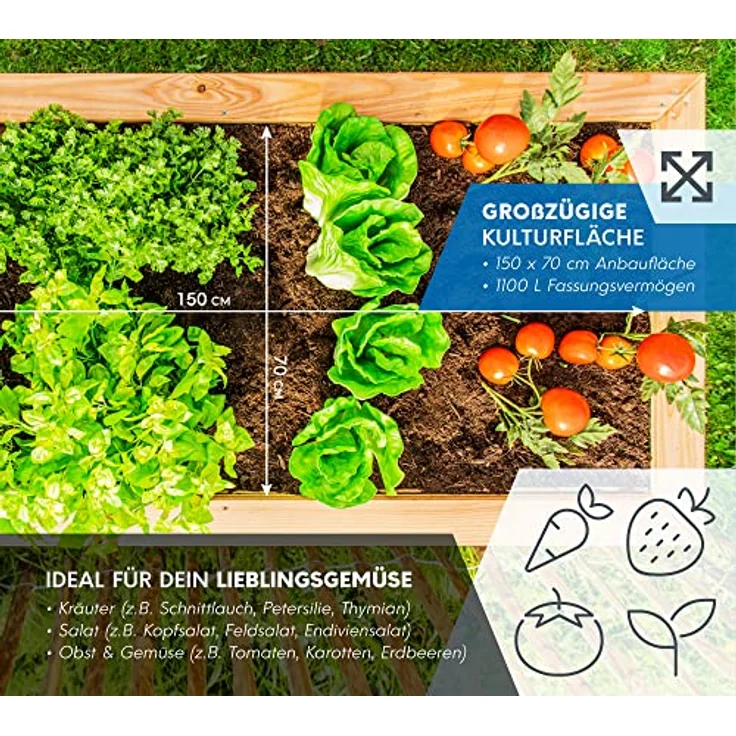 Westmann Hochbeet Lärchenholz 170 Kräuterbeet 170x90x84 cm natur - Westmann – Bild 6