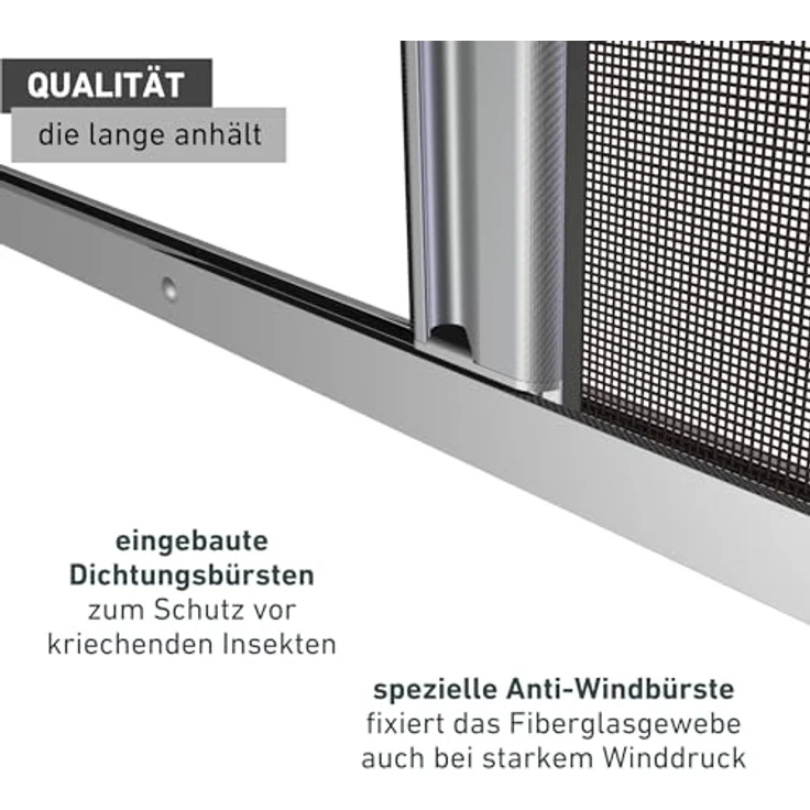 Windhager Plus Insektenschutz Aluminium-Rollo Fliegengitter für Türen, Balkontüren, individuell Kürzbar, 160 x 225 cm, Weiß, 03894 – Bild 6