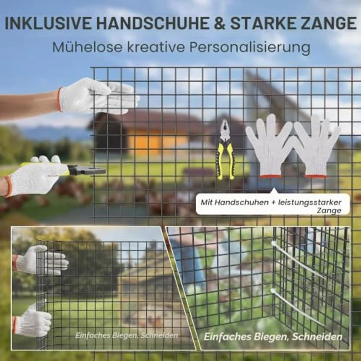 VEVOR Volierendraht 61 x 3048 cm, verzinkte Maschendrahtzaunrolle mit 1,06 mm Durchmesser, rost- und korrosionsbeständig, ideal für Hühnerställe und Gartenanwendungen – Bild 3