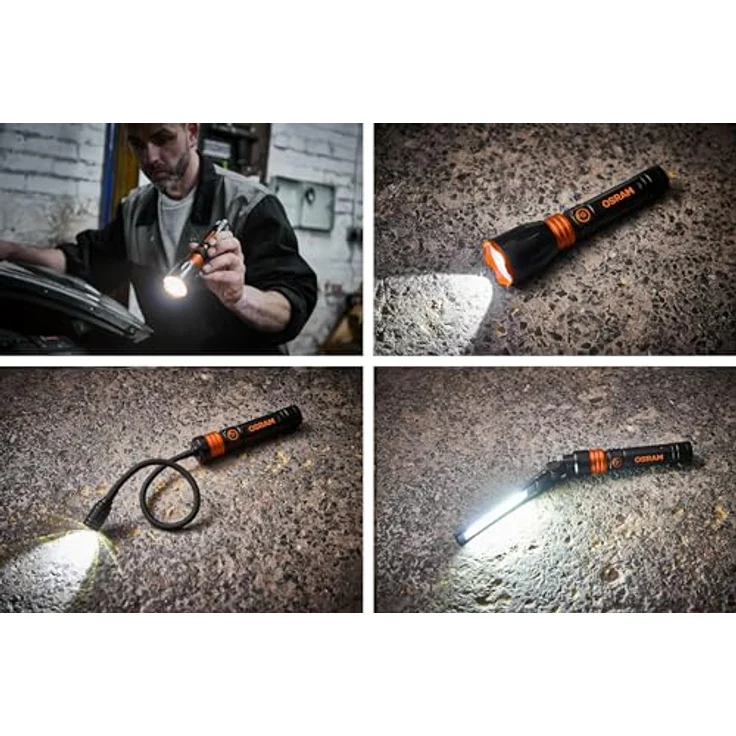 Osram LEDinspect 3-IN-1 Inspection Light KIT LEDIL417, Inspektionslampe mit flexiblem Schwanenhals, vier Beleuchtungsmodi und magnetischem Griffsockel – Bild 4