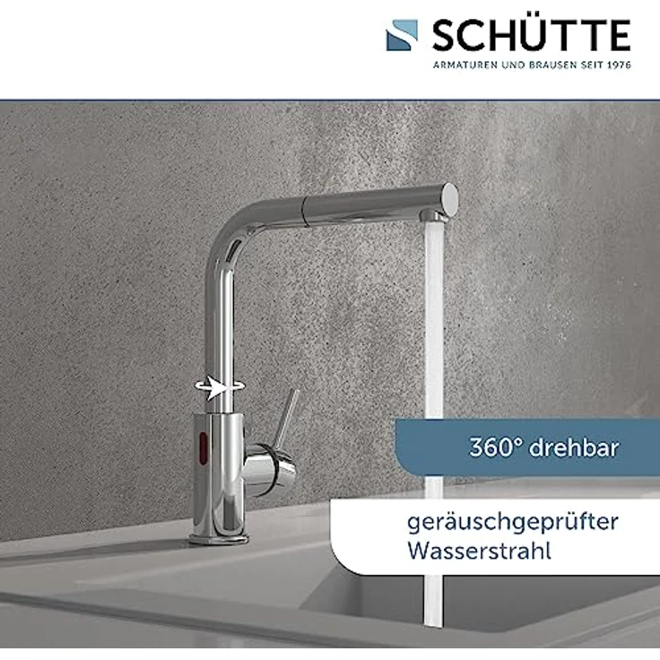 Schütte Spültischarmatur VITAL, Infrarottechnologie mit Cold-Start-Funktion, 360° schwenkbar, Eco-Click-Funktion, ausziehbarer Brauseschlauch – Bild 2