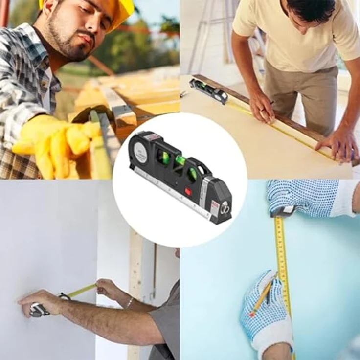 Retoo Wasserwaage Laser Wasserwaage Linienlaser Maßband Laserwasserwaage Multifunktion, Schwarz - Zeigt perfekt gerade Linien, Schafft die für die Malerei – Bild 7