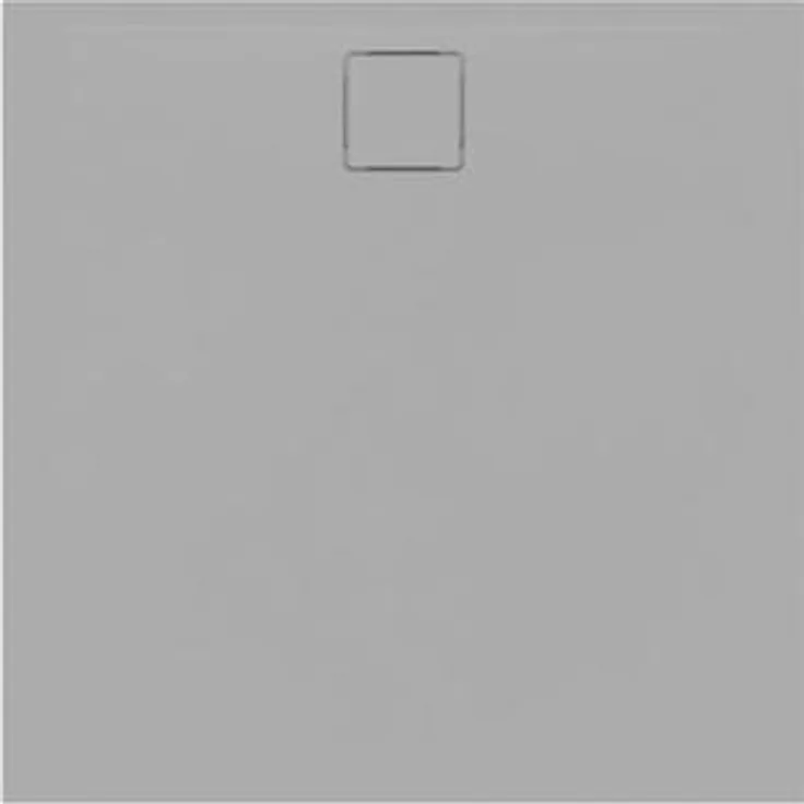 SAT Vision Duschwanne Quadratisch aus Gussmarmor, 90 x 90 cm, grau, ultraflach, antibakteriell und pflegeleicht