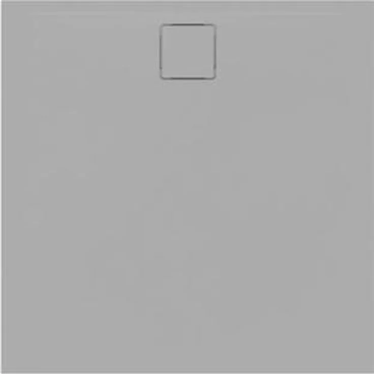 SAT Vision Duschwanne Quadratisch aus Gussmarmor, 90 x 90 cm, grau, ultraflach, antibakteriell und pflegeleicht