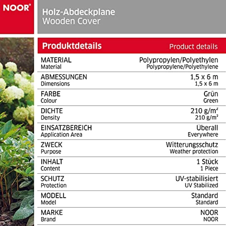 NOOR Holzabdeckplane 210gr-qm 1,50 x 6m – Bild 4