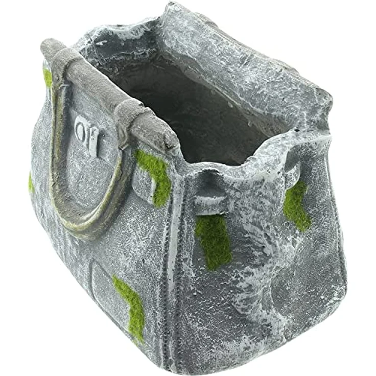 Dekoleidenschaft Pflanzer Handtasche in Stein Optik, Pflanztopf in Taschenform, Blumentopf, Pflanzgefäß, Gartendeko für Draußen, Pflanzschale – Bild 5
