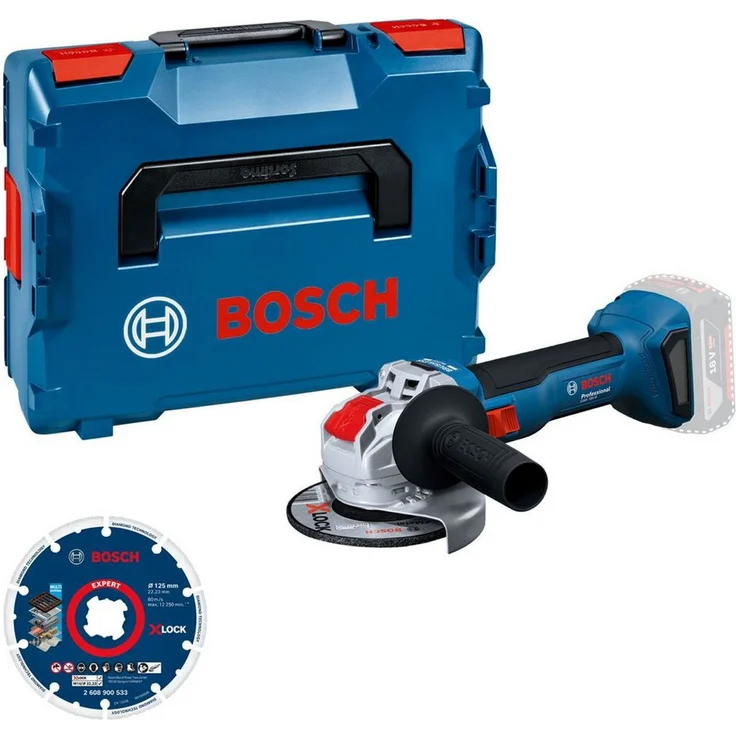 BOSCH Winkelschleifer GWX 18V-8, Akku-Winkelschleifer mit XLOCK, 11.000 min⁻¹ Leerlaufdrehzahl, 125 mm Scheibenaufnahme