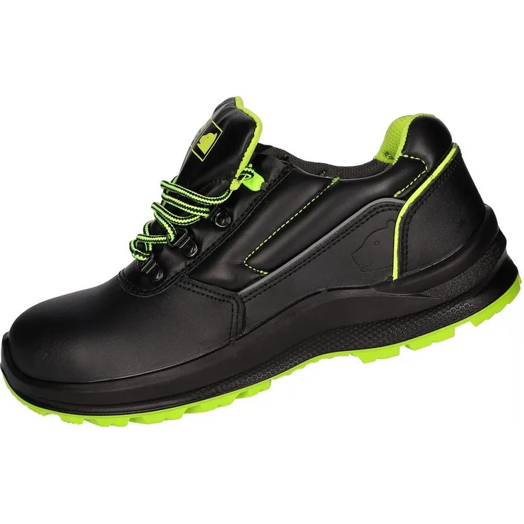 PRO FIT by Fitzner 130 Sicherheitsschuhe S3 "Arctos E low", schwarz/grün, mit Stahlkappe, atmungsaktiv und rutschhemmend, Arbeitsschuh (1 Paar)