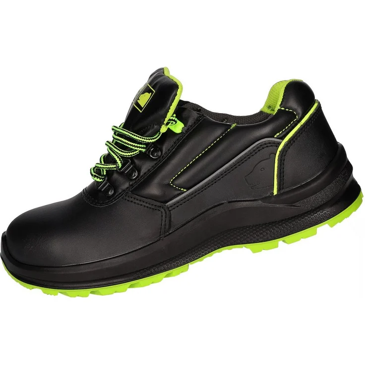 "PRO FIT by Fitzner 130 Sicherheitsschuhe S3 "Arctos E low" in schwarz/grün, Stahlkappenschuhe mit atmungsaktivem Textilfutter"