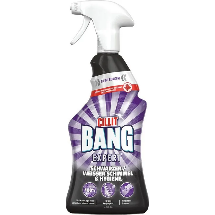 CILLIT BANG Schimmel & Hygiene Schimmelentferner, 750 ml mit Sprühkopf, beseitigt 99,9% der Bakterien und Schimmel, duftneutral