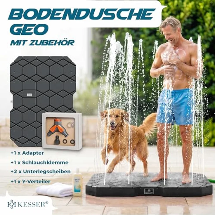 KESSER Gartendusche Bodendusche anthrazit, für Groß, Klein & Vierbeiner, inklusive Adapter & Montagezubehör – Bild 2